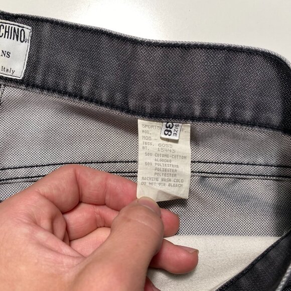 Vintage Moschino Lightweight Straight Leg Shining Jeans Gray men's size 33x28 - Picture 6 of 10